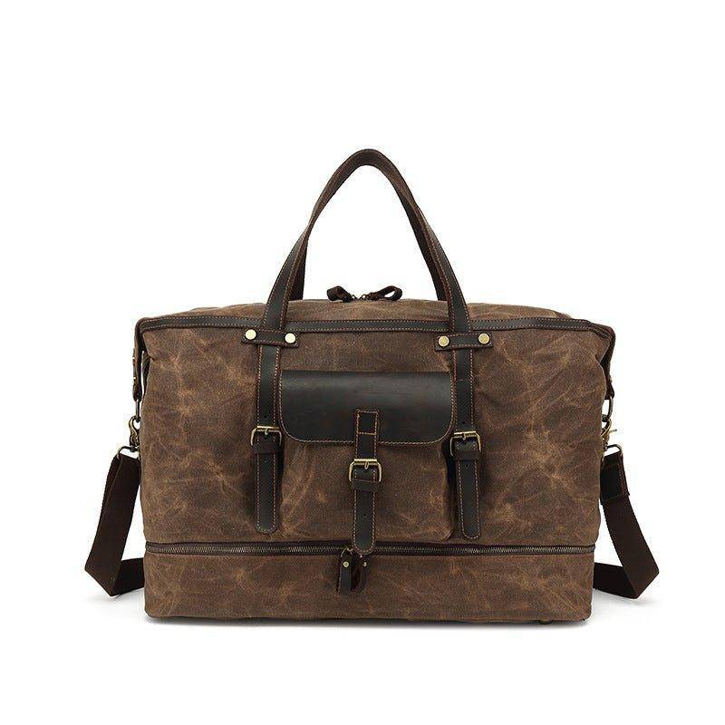 Waxed Canvas Duffle Bag with Shoe Compartment HUNTING CASE