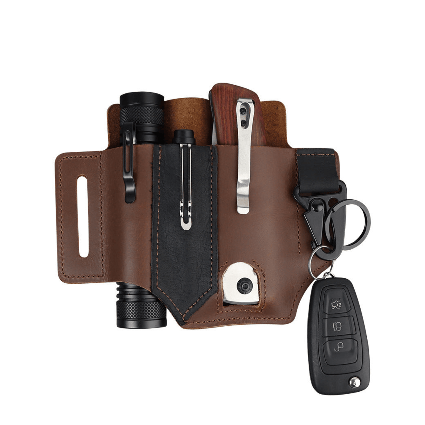 Handmade multitool leather sheath for EDC pocket