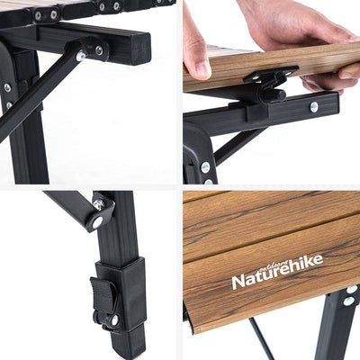 Naturehike Wood Grain Telescopic Foldable Picnic Table MW03 - HUNTING CASE