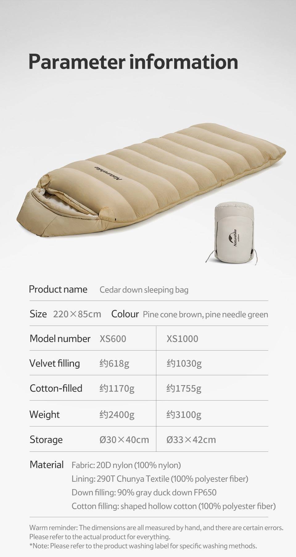 Naturehike "RDS” Cedar Down Sleeping Bag - Warm and Comfortable Outdoor Companion - HUNTING CASE