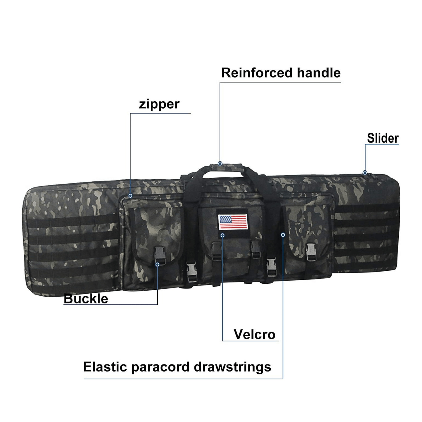 Blue Rifle Bag 38-Inch Rifle Carry Bag - Duffle Backpack Comfortable Rifle ...