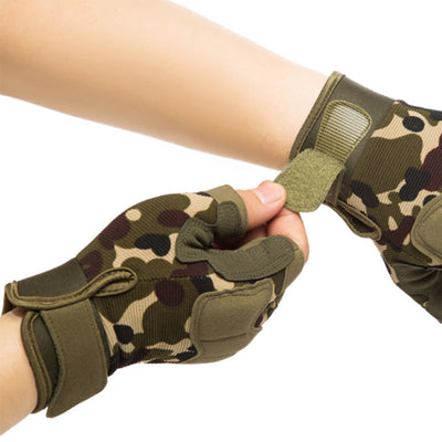 Military-style half finger gloves for men