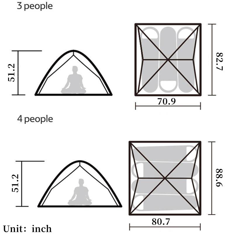 Spacious Comfort 3-4 People Tent