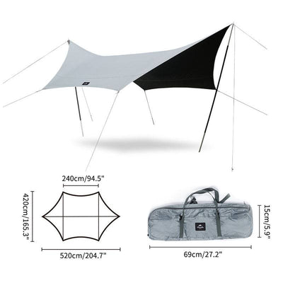 Naturehike（SHARK） Black Vinyl Hexagonal Sunshade - HUNTING CASE