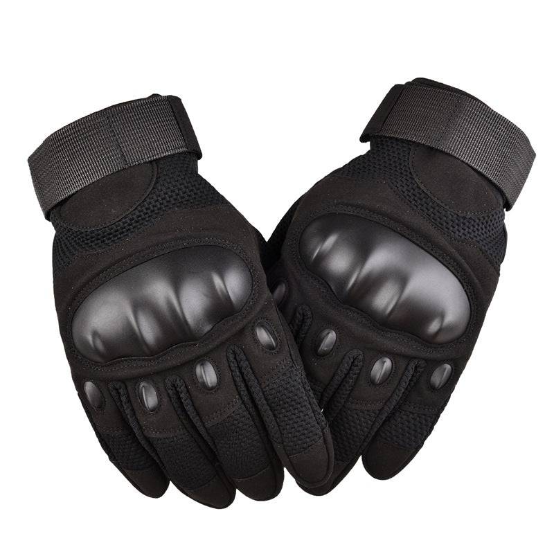 Men's khaki gloves with tactical features