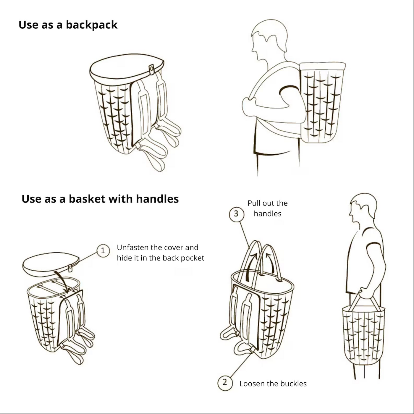 Mushroom Picking Backpack, Wicker Basket, Foraging Basket Rucksack