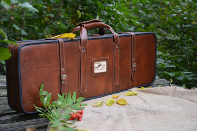 Hard shell Leather hunting case bag