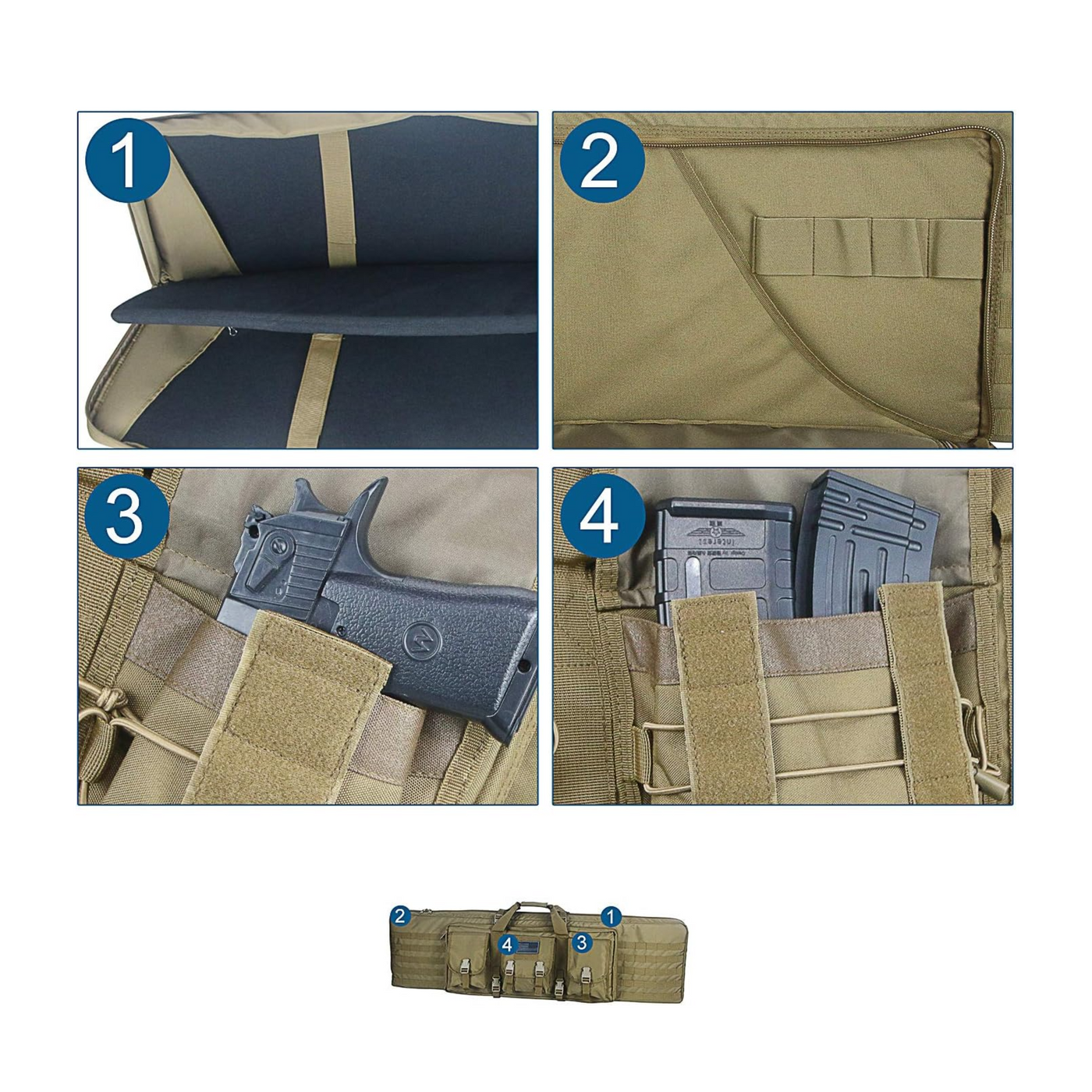 American Classic tactical gun bag with dual rifle compartments