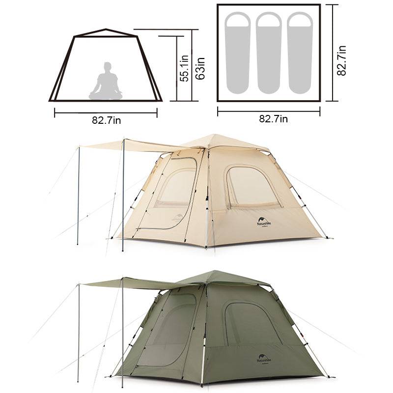 Naturehike Ango 3 Automatic family camping Tent - HUNTING CASE