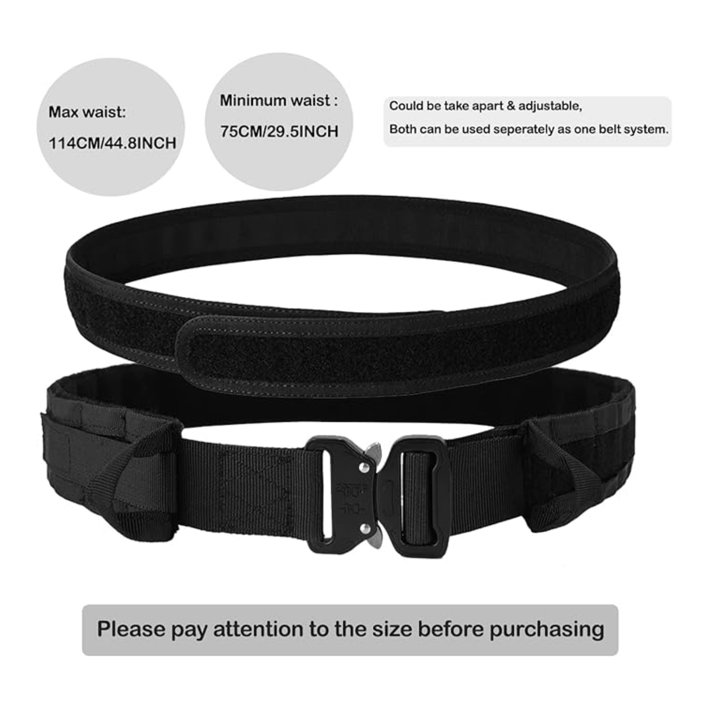 Tactical duty belt with quick release