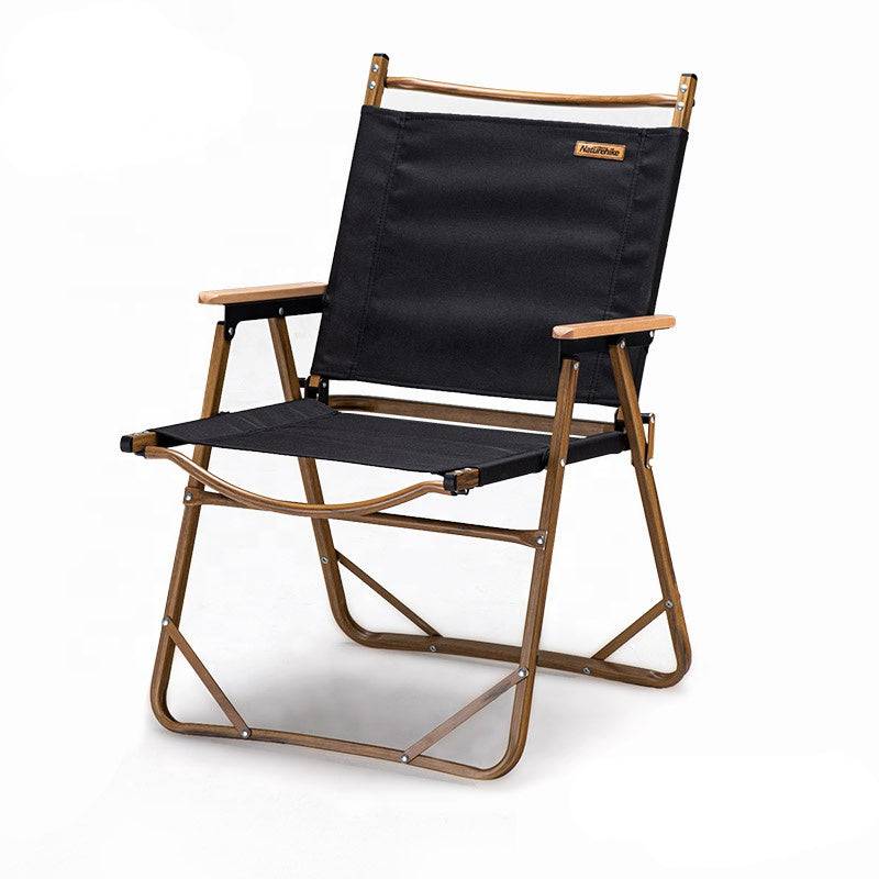 Foldable Wooden Grain Aluminum Camping Chair - HUNTING CASE