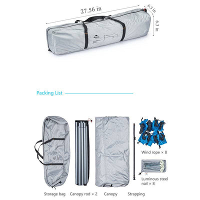 Moraine Awning UPF50+ Large Luxury Canopy - HUNTING CASE