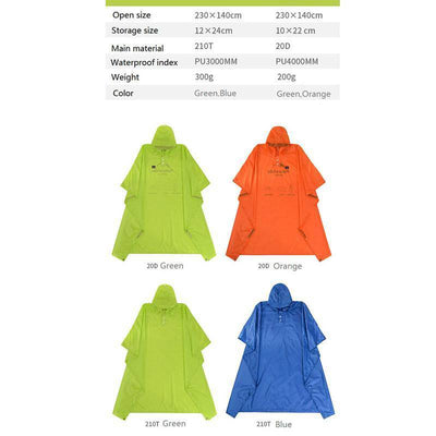 Naturehike 3 in 1 Multifunction Poncho Raincoat - HUNTING CASE