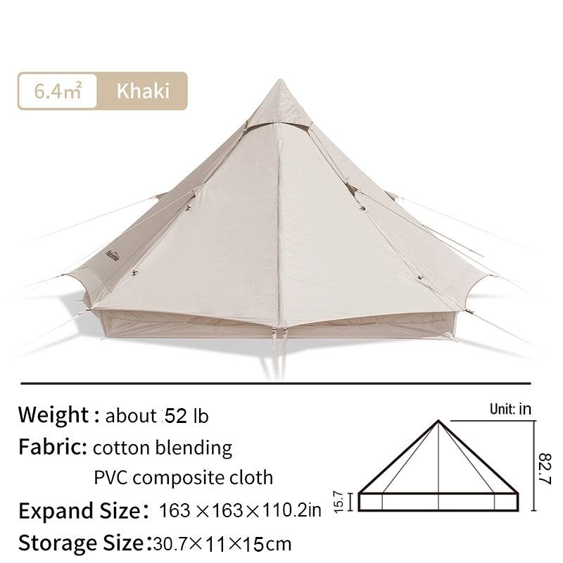 BRIGHTEN 12.3 Pyramid 4 People Cotton Glamping Tent - HUNTING CASE