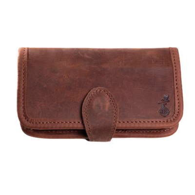 Cognac Leather Ammo Pouch for 6 Rounds 12 Gauge - HUNTING CASE