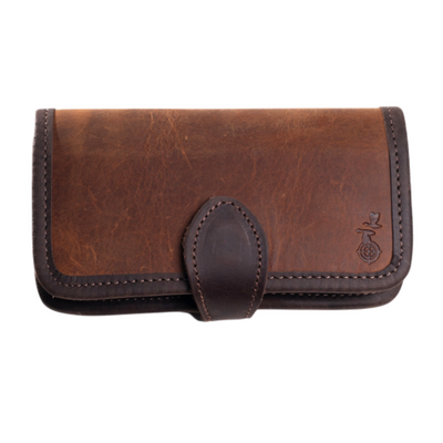 Brown Combo Leather Ammo Pouch for 6 Rounds 12 Gauge - HUNTING CASE