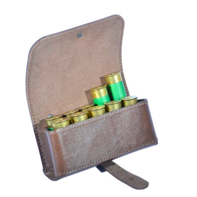 Double-Row Leather Ammo Pouch for 10 Rounds – Tactical Style - HUNTING CASE