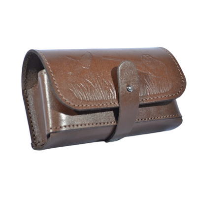 Double-Row Leather Ammo Pouch for 10 Rounds – Tactical Style - HUNTING CASE