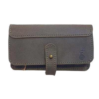 Retro Olive Leather Ammo Pouch for 6 Rounds 12 Gauge - HUNTING CASE