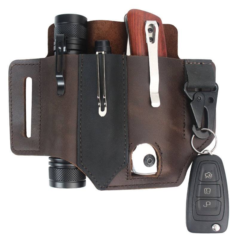 Multitool genuine leather pocket sheath for everyday carry