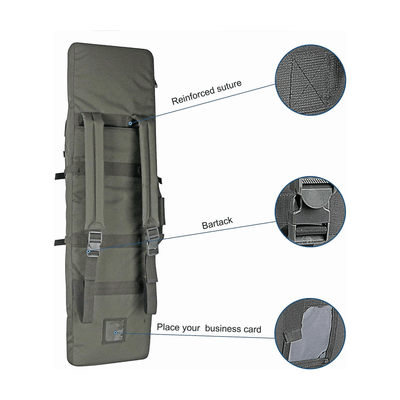 Waterproof padded hunting rifle bag with dual compartments for 42-inch American Classic tactical guns