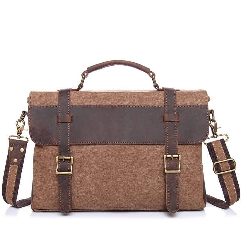 Durable Waxed Canvas Office Briefcase