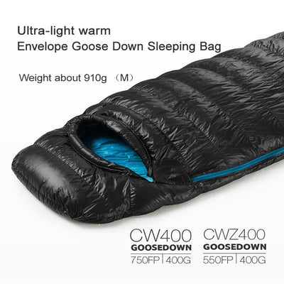 CW400 Goose Down Mummy Sleeping Bag Yellow