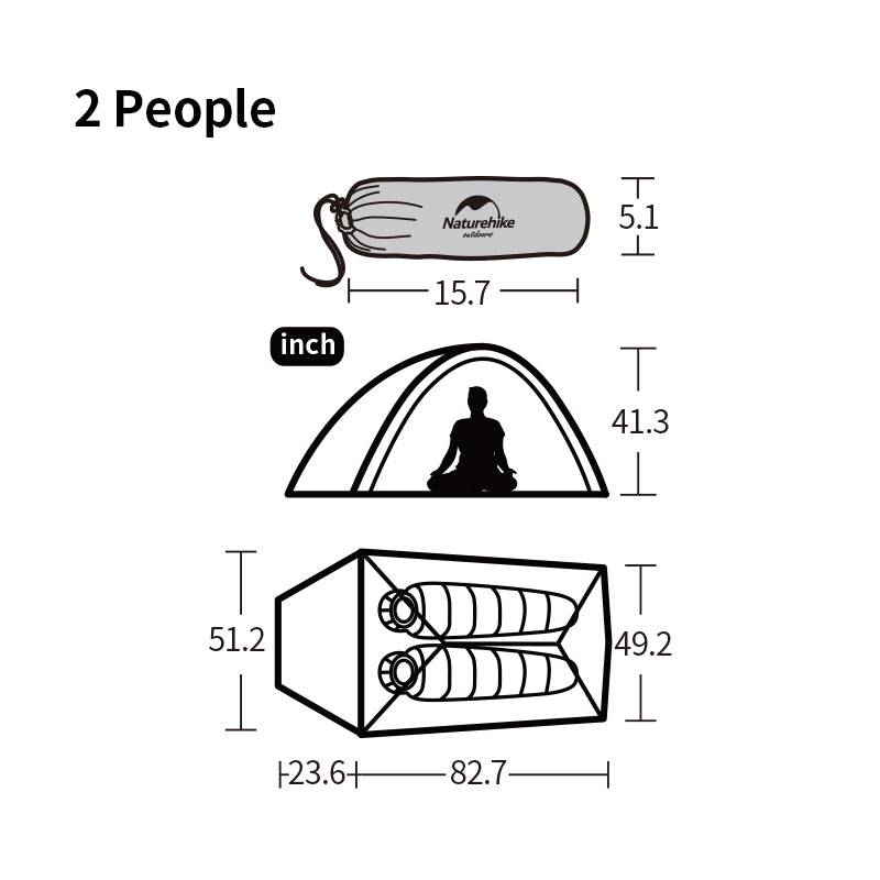 Cloud UP 2 People 3-season Camping Tent 20D - HUNTING CASE