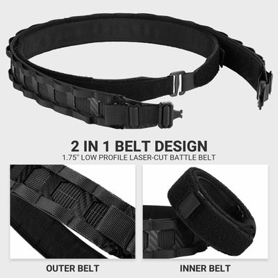 Tactical belt with high-speed release buckle