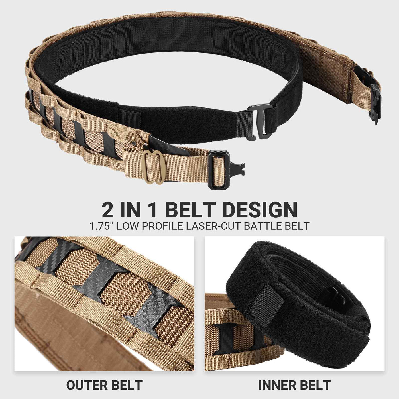 Heavy-duty tactical belt fast release