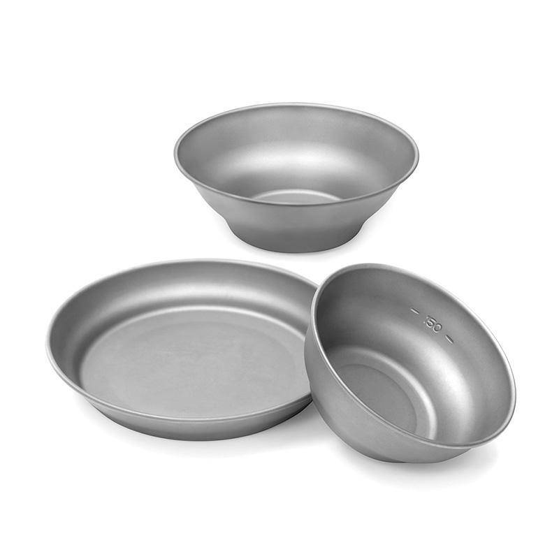 Naturehike Outdoor Picnic Pure Titanium BBQ Tableware Plate Bowl Dish - HUNTING CASE