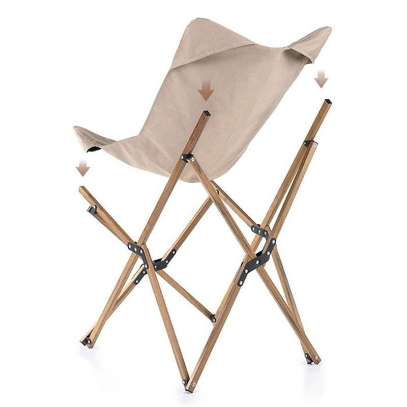 MW01 Wooden Grain Folding Moon Chair - HUNTING CASE