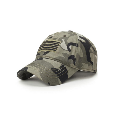 Stylish Camouflage Baseball Cap featuring US Flag Design