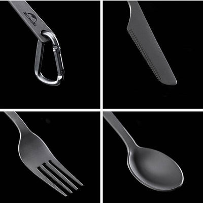 Naturehike Lightweight Titanium 3 in 1 Outdoor Camping Cutlery - HUNTING CASE