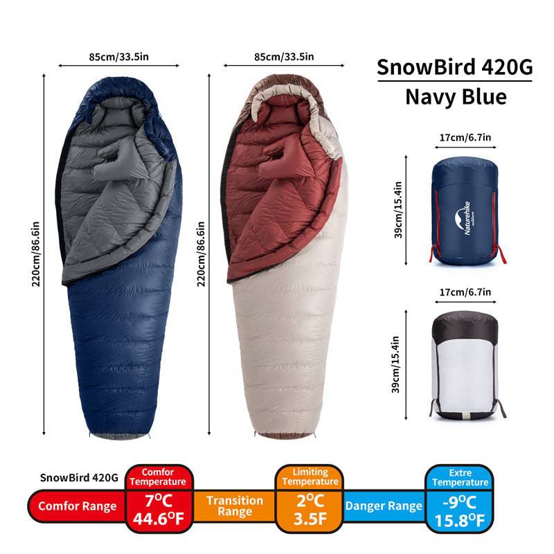 Naturehike Snowbird Mummy Duck Down Sleeping Bag - HUNTING CASE