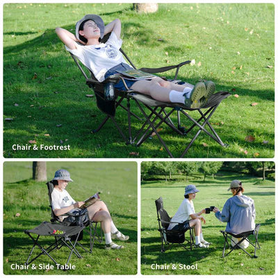 Naturehike 2-in-1 Foldable Reclining Chair with Attached Table - HUNTING CASE