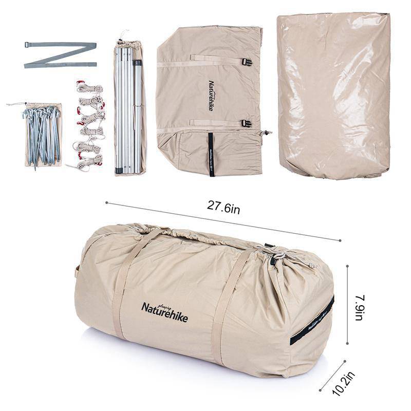 BRIGHTEN 6.4 Pyramid 4 People Cotton Glamping Tent - HUNTING CASE