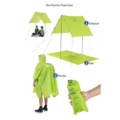 Naturehike 3 in 1 Multifunction Poncho Raincoat - HUNTING CASE