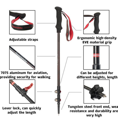 External locking aluminum trekking pole - HUNTING CASE