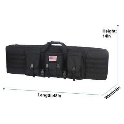 Double rifle case with tactical features for 42-inch guns