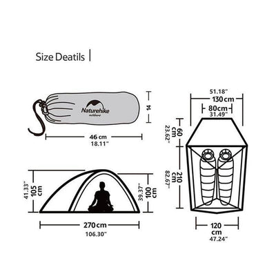 Cloud UP 2 People Ultralight Camping Tent - HUNTING CASE