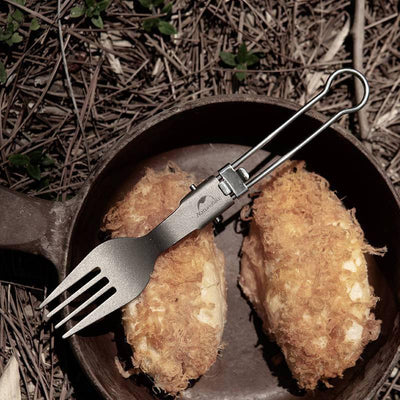 Naturehike Outdoor Titanium Alloy Portable Tableware Travel Meal Spoon Fork - HUNTING CASE