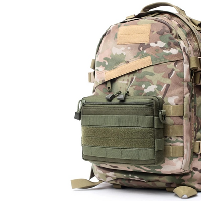 Tactical multi-purpose pouch with MOLLE attachments for outdoor enthusiasts