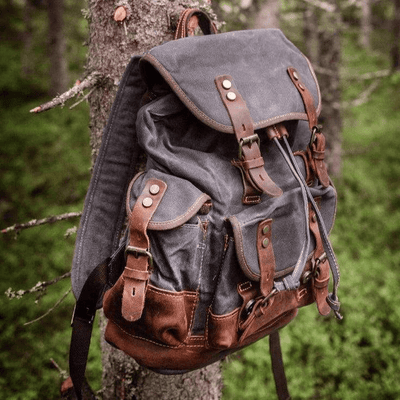 Waxed Multi-functional Waterproof Canvas 20 to 35 Litre Backpack - HUNTING CASE