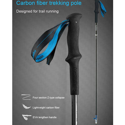 Naturehike ST08 4-Mode Ultralight Folding Carbon Fiber Trekking Pole (One piece) - HUNTING CASE