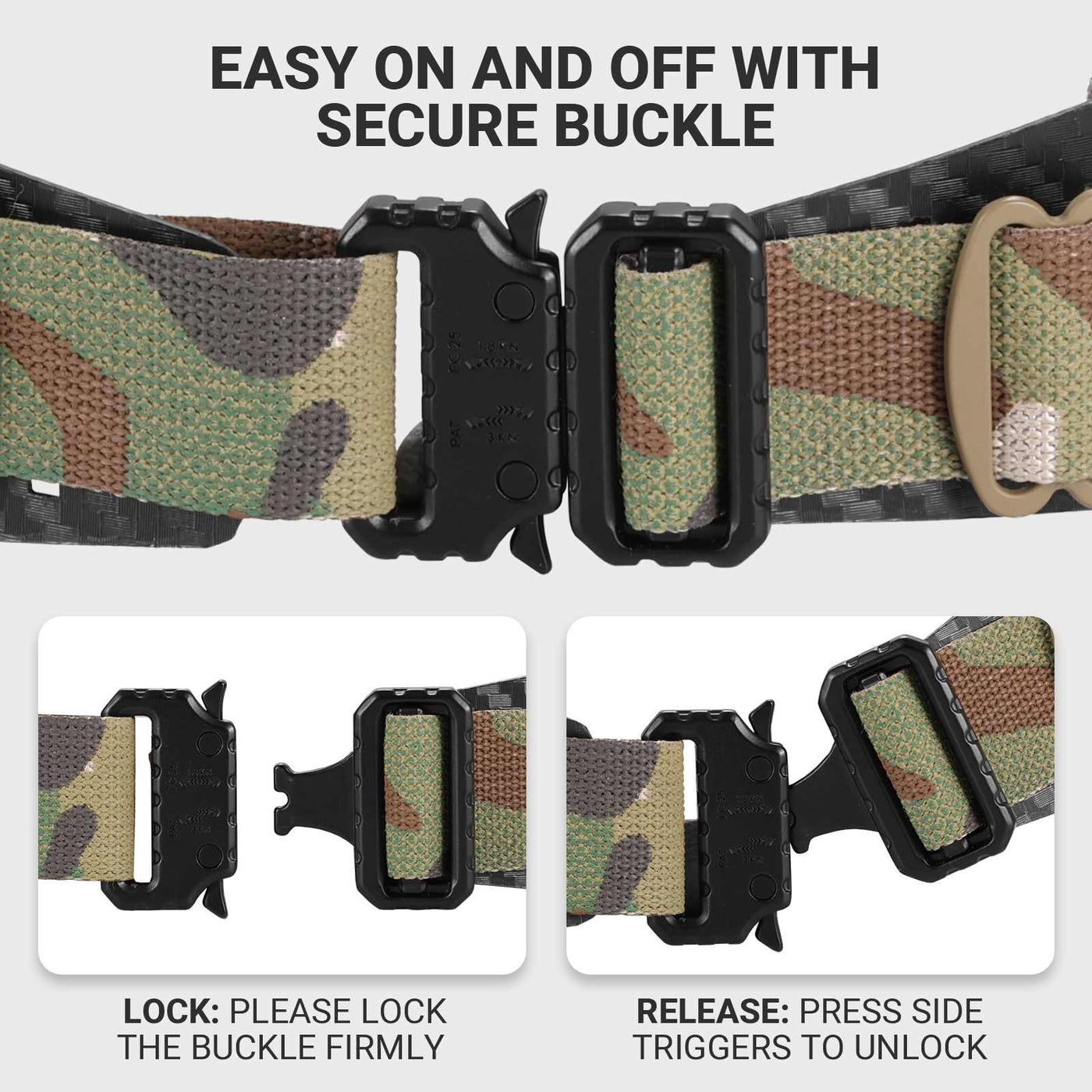 Quick-release buckle for tactical belt