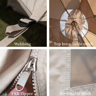 BRIGHTEN 6.4 Pyramid 4 People Cotton Glamping Tent - HUNTING CASE