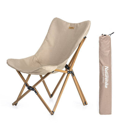 MW01 Wooden Grain Folding Moon Chair - HUNTING CASE