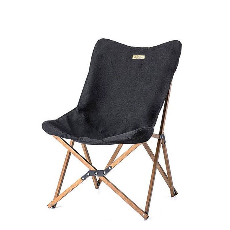 MW01 Wooden Grain Folding Moon Chair - HUNTING CASE