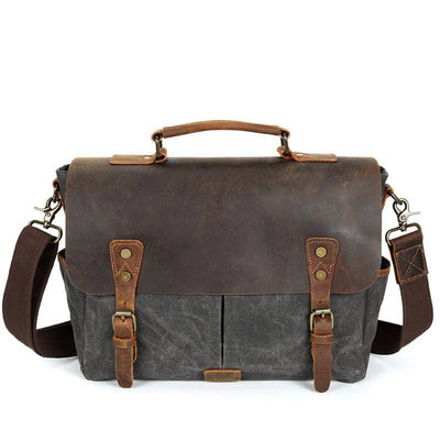 Motorcycle-Style Waxed Canvas Messenger